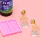 Molde de silicona - pendientes rectangulares - motivo sol - para resina epoxi