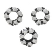 Redondeles en forma de flor 4 mm - Plateado antigua x10|raw }}