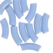 Cuentas tubo curvadas 35x11 mm en acrílico opaco - Azul cielo x6