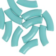 Perlas tubo curvado 35x11 mm en acrílico opaco - Verde agua x6