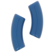Cuentas de tubo curvado en acrílico opaco 35x11 mm - Azul jean x6