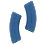 Cuentas tubo curvadas 35x11 mm en acrílico opaco - Azul denim x6