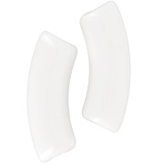 Perlas tubo curvadas 35x11 mm en acrílico opaco - Crema x6