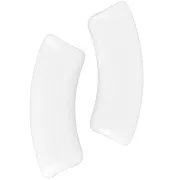 Perlas tubo curvadas 35x11 mm en acrílico opaco - Crema x6