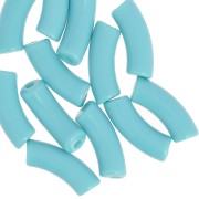 Perlas tubo curvadas 35x11 mm en acrílico opaco - Azul glaciar x6