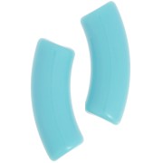 Cuentas de tubo curvado en acrílico opaco 35x11 mm - Azul hielo x6