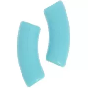 Perlas tubo curvadas 35x11 mm en acrílico opaco - Azul glaciar x6