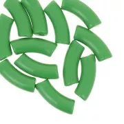 Perlas tubo curvadas 35x11 mm en acrílico opaco - Verde x6