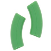 Perlas tubo curvadas 35x11 mm en acrílico opaco - Verde x6