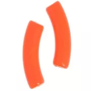 Perlas tubulares curvadas de 32x8 mm en acrílico opaco - Naranja fluorescente x6