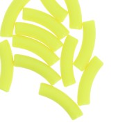 Perlas de tubo curvado en acrílico opaco 32x8 mm - Amarillo fluorescente x6|raw }}