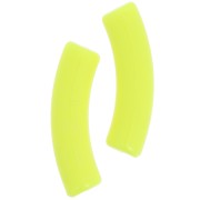 Perlas tubulares curvadas de 32x8 mm en acrílico opaco - Amarillo fluorescente x6
