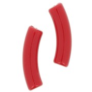 Cuentas de tubo curvado en acrílico opaco 32x8 mm - Rojo x6