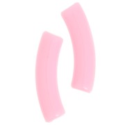 Cuentas de tubo curvado en acrílico opaco 32x8 mm - Rosa claro x6