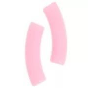 Cuentas de tubo curvado en acrílico opaco 32x8 mm - Rosa claro x6