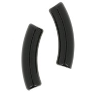 Cuentas de tubo curvado en acrílico opaco 32x8 mm - Negro x6