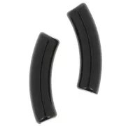 Cuentas de tubo curvado en acrílico opaco 32x8 mm - Negro x6