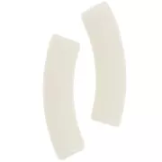 Cuentas de tubo curvado en acrílico opaco 32x8 mm - Marfil x6