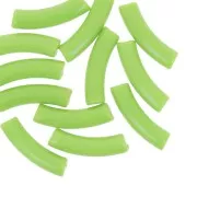 Perlas de tubo curvado 32x8 mm en acrílico opaco - Verde lima x6