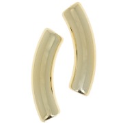 Perlas de tubo curvado 32x8 mm en acrílico opaco - Oro x6