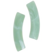 Tubo de acrílico transparente curvado 32x8 mm - Verde salvia jaspeado x6