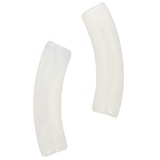 Perlas acrílicas transparentes 32x8 mm tubo curvo - Mármol blanco x6