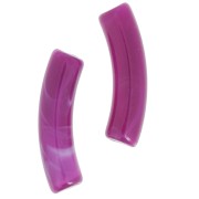 Tubo de acrílico transparente curvado 32x8 mm - Ciruela jaspeada x6