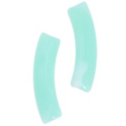 Cuentas acrílicas transparentes de tubo curvado 32x8 mm - Verde agua jaspeado x6