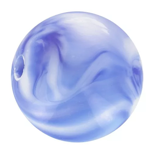 Cuentas acrílicas redondas 8 mm - Blanco jaspeado - Azul oscuro x20