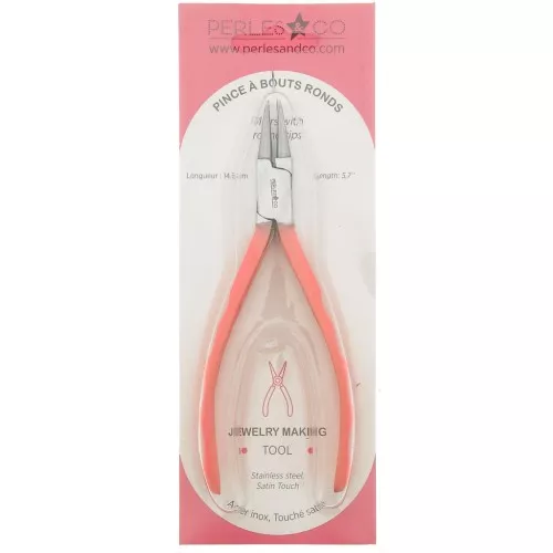 Pinzas redondas 14.5 cm by Perles&Co - Satin Touch Coral x1