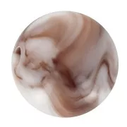 Cuentas acrílicas redondas 8 mm - Blanco jaspeado - Marrón x20