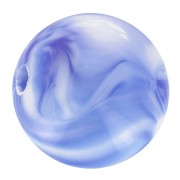 Cuentas acrílicas redondas 10 mm - Blanco jaspeado - Azul oscuro x15