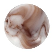 Cuentas acrílicas redondas de 10 mm - Blanco jaspeado - Marrón x15