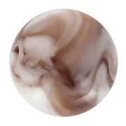 Cuentas acrílicas redondas de 10 mm - Blanco jaspeado - Marrón x15