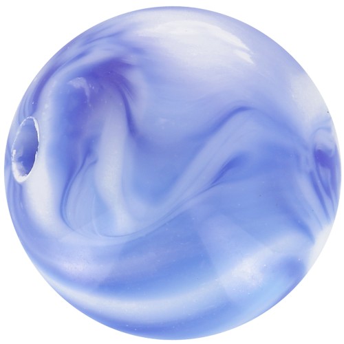Cuentas acrílicas redondas 12 mm - Blanco jaspeado - Azul oscuro x10
