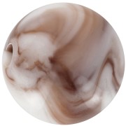 Cuentas acrílicas redondas 12 mm - Blanco jaspeado - Marrón x10
