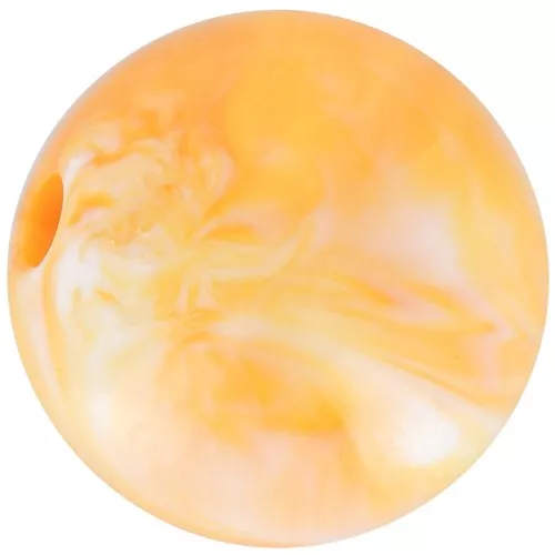 Cuentas acrílicas redondas 13 mm - Blanco jaspeado - Naranja x6