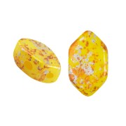 Cuentas de cristal Paros® de Puca® 7x4 mm Jonquil Opal Tweedy x10g