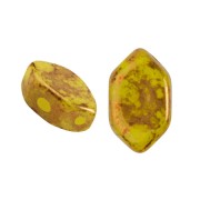 Cuentas de cristal Paros® de Puca® 7x4 mm Jonquil Opal Bronze x10g|raw }}