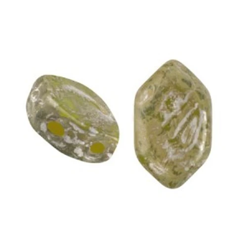 Cuentas de cristal Paros® de Puca® 7x4 mm Jonquil Opal New Picasso x10g