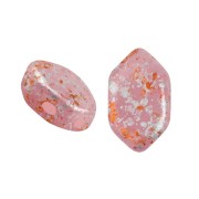 Cuentas de cristal Paros® de Puca® 7x4 mm Light Rose Opal Tweedy x10g