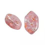 Cuentas de cristal Paros® de Puca® 7x4 mm Light Rose Opal Tweedy x10g