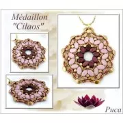 Cuentas de cristal Paros® de Puca® 7x4 mm Light Rose Opal Tweedy x10g