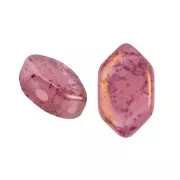 Cuentas de cristal Paros® de Puca® 7x4 mm Light Rose Opal Bronze x10g