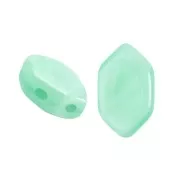 Cuentas de cristal Paros® de Puca® 7x4 mm Green Aqua Opal x10g