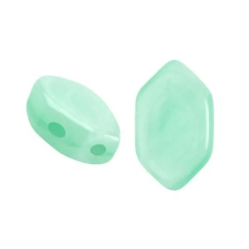 Cuentas de cristal Paros® de Puca® 7x4 mm Green Aqua Opal x10g