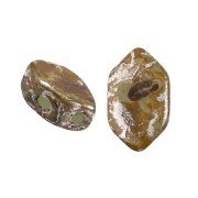 Cuentas de cristal Paros® de Puca® 7x4 mm Green Aqua Opal New Picasso x10g|raw }}