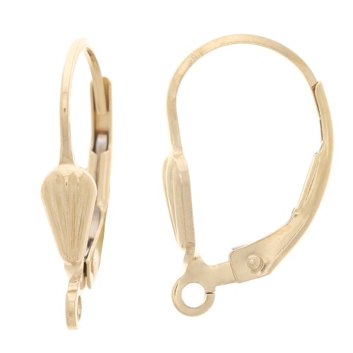 Sacos de dormir con anillo abierto de 17 mm - patrón de concha - Gold filled x2