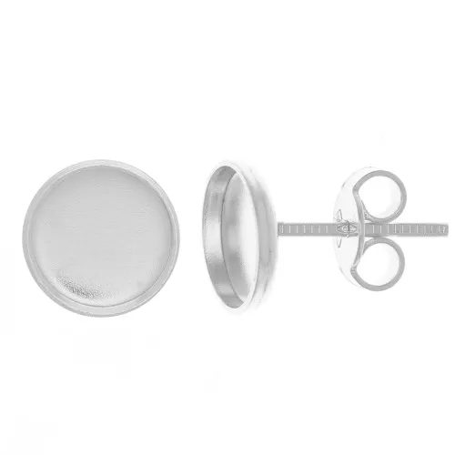 Tachuelas para cabujón de fondo plano 8 mm - Plata 925 x2