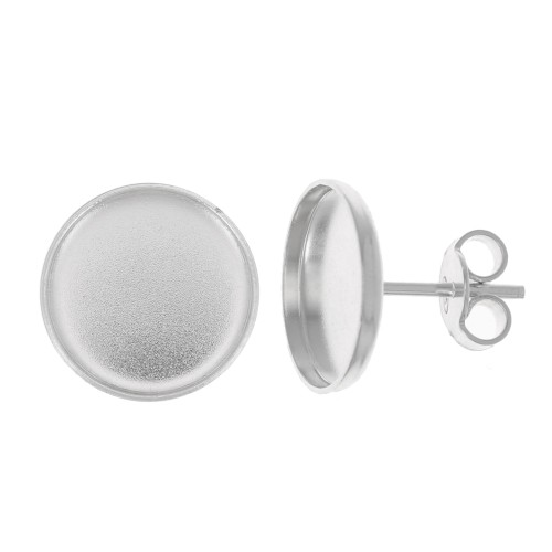 Tachuelas para cabujón de fondo plano 10 mm - Plata 925 x2